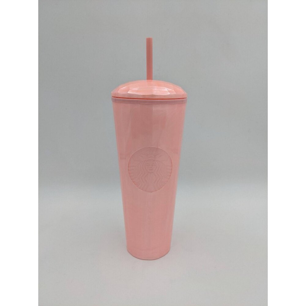 Starbucks pink marble Blush venti‎ tumbler with straw 24oz 2021